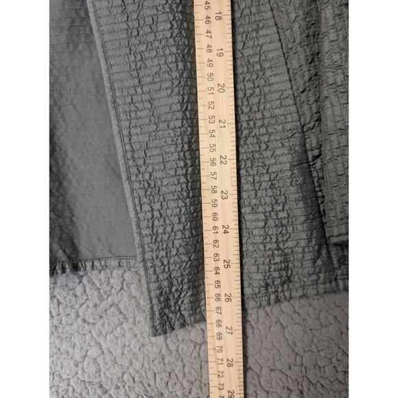 EILEEN FISHER Womens Tussan Silk Open Front Jacket Dim Sage Green Sz M Elegant - Picture 8 of 11